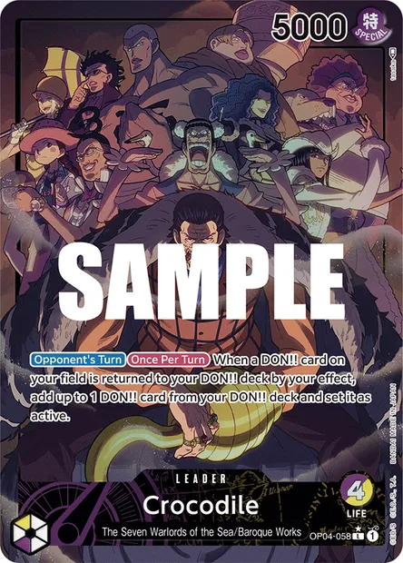 Crocodile, carte One Piece OP04-058 — extension KINGDOMS OF INTRIGUE