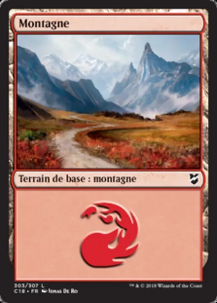 Montagne, carte Magic C18 303 — extension Commander 2018