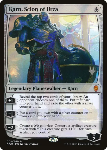 Karn, scion d'Urza, carte Magic PDOM 1p — extension Dominaria Promos