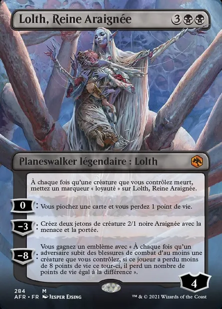 Lolth, Reine Araignée, carte Magic AFR 284 — extension Forgotten Realms: Aventures dans les Royaumes Oubliés