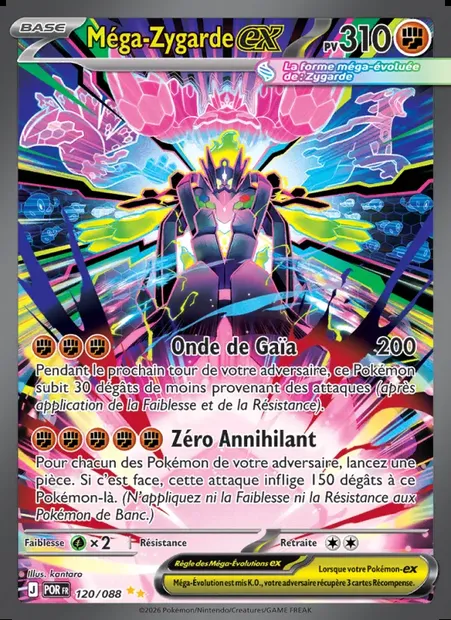 Méga-Zygarde-ex, carte Pokémon POR 120 — extension Équilibre Parfait