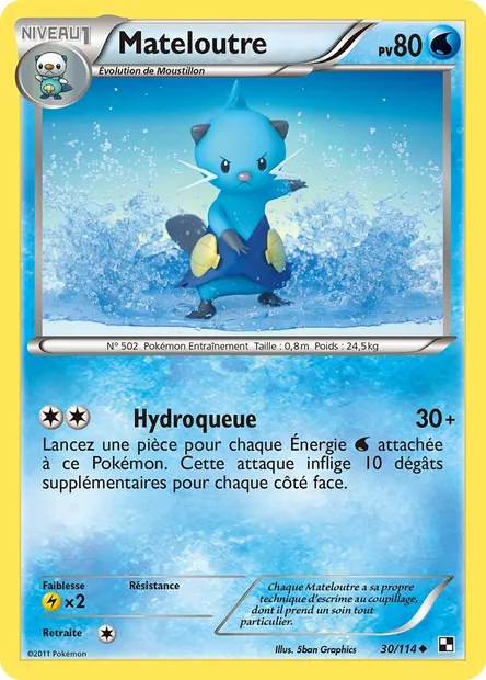 Mateloutre, carte Pokémon BLW 30 — extension Noir & Blanc