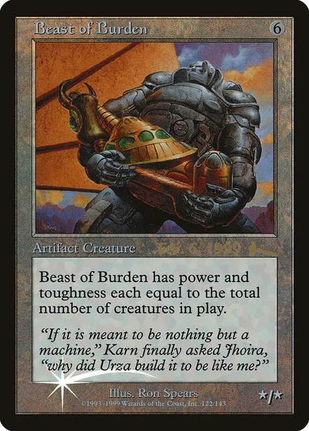 Beast of Burden, Magic card PULG 122 — Urza's Legacy Promos set