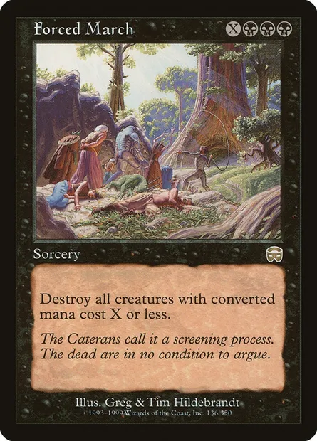 Marche forcée, carte Magic MMQ 136 — extension Masques de Mercadia