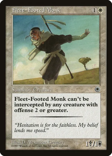 Fleet-Footed Monk, Magic card POR 15 — Portal set