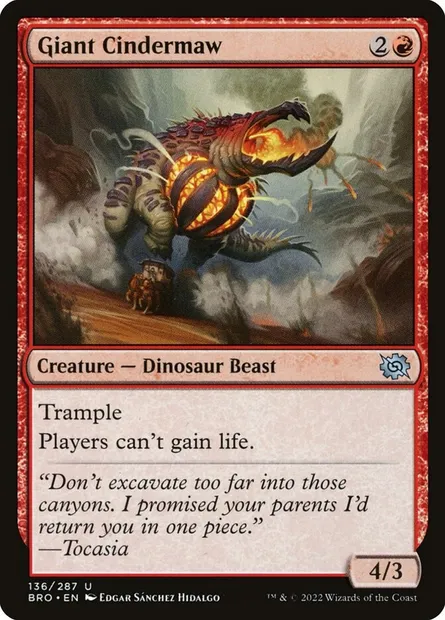 Giant Cindermaw, Magic card BRO 136 — The Brothers' War set
