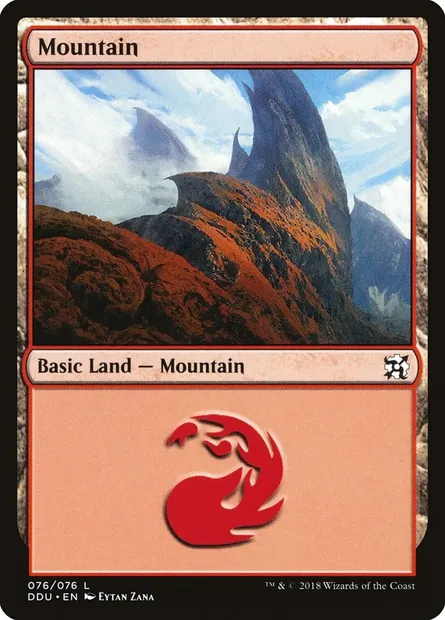 Montagne, carte Magic DDU 76 — extension Duel Decks: Elves vs. Inventors