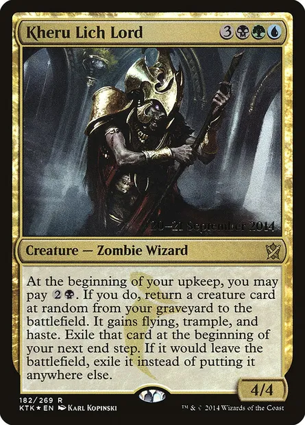 Kheru Lich Lord, Magic card PKTK 182s — Khans of Tarkir Promos set
