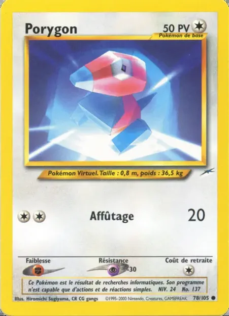 Porygon, carte Pokémon NDE 78 — extension Neo Destiny