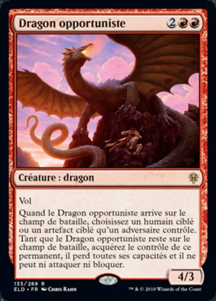 Dragon opportuniste, carte Magic ELD 133 — extension Throne of Eldraine