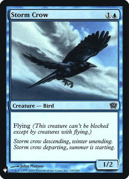 Storm Crow, Magic card PLST 9ED-100 — The List set