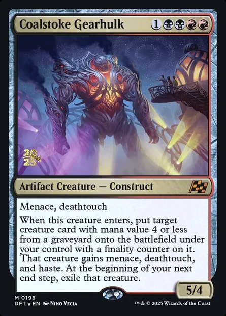 Coalstoke Gearhulk, Magic card PDFT 198s — Aetherdrift Promos set