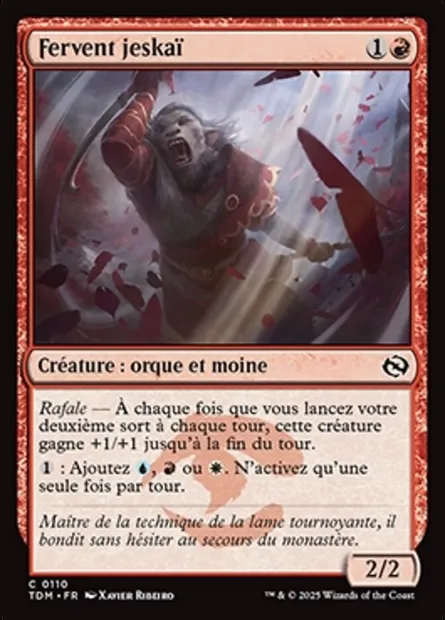Fervent jeskaï, carte Magic TDM 110 — extension Tarkir: Dragonstorm