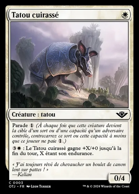 Tatou cuirassé, carte Magic OTJ 3 — extension Outlaws of Thunder Junction