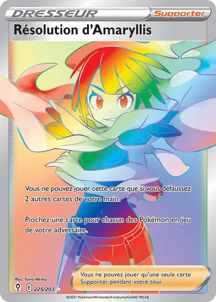 Résolution d'Amaryllis, carte Pokémon EVS 225 — extension Évolution Céleste