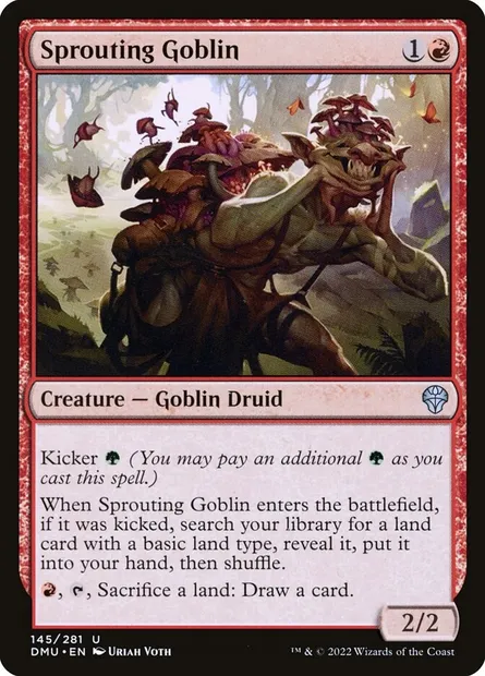 Sprouting Goblin, Magic card DMU 145 — Dominaria United set