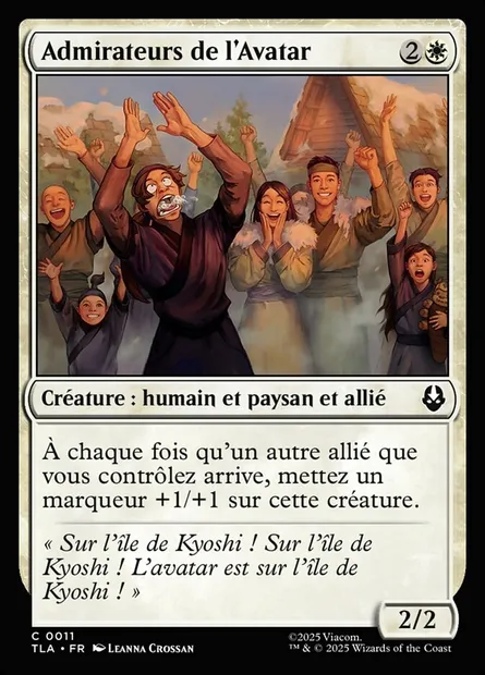 Admirateurs de l'Avatar, carte Magic TLA 11 — extension Avatar: The Last Airbender