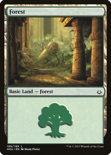Forest, Magic card HOU 199 — Hour of Devastation set