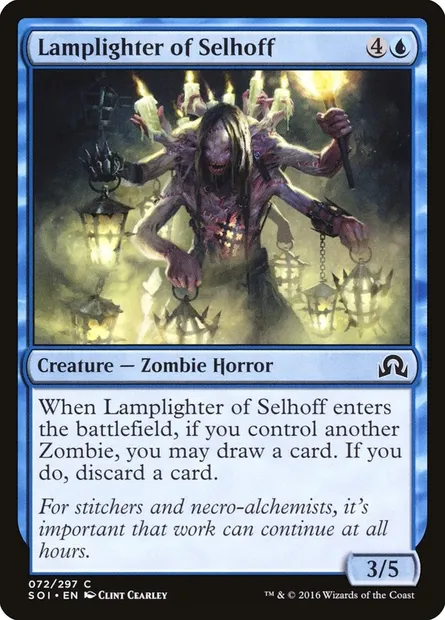 Lamplighter of Selhoff, Magic card SOI 72 — Shadows over Innistrad set