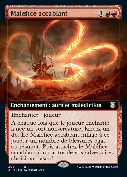 Maléfice accablant, carte Magic AFC 301 — extension Forgotten Realms Commander