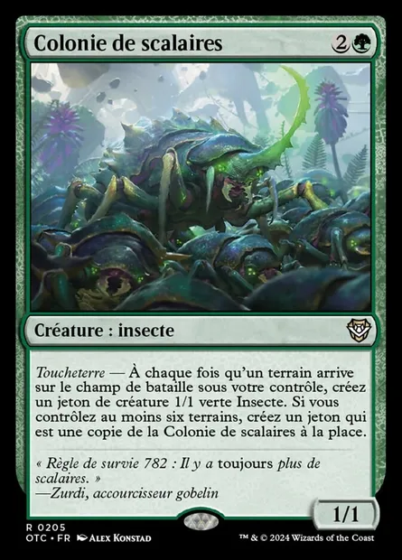 Colonie de scalaires, carte Magic OTC 205 — extension Outlaws of Thunder Junction Commander