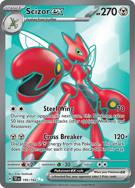 Scizor ex, Pokémon card TEF 195 — Temporal Forces set