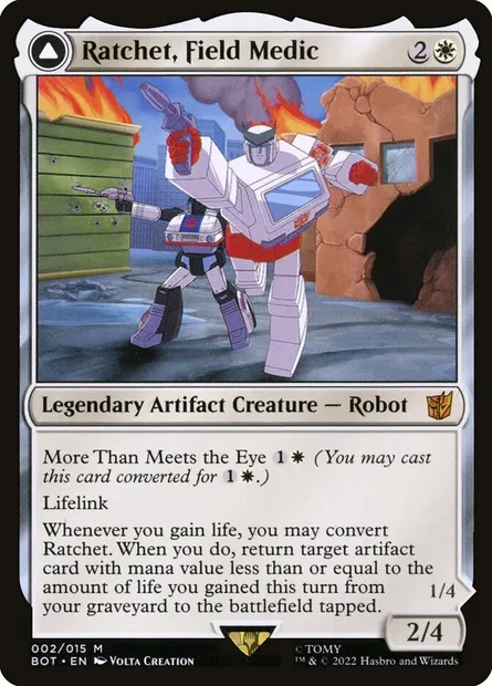 Ratchet, Field Medic // Ratchet, Rescue Racer, carte Magic BOT 2 — extension Transformers