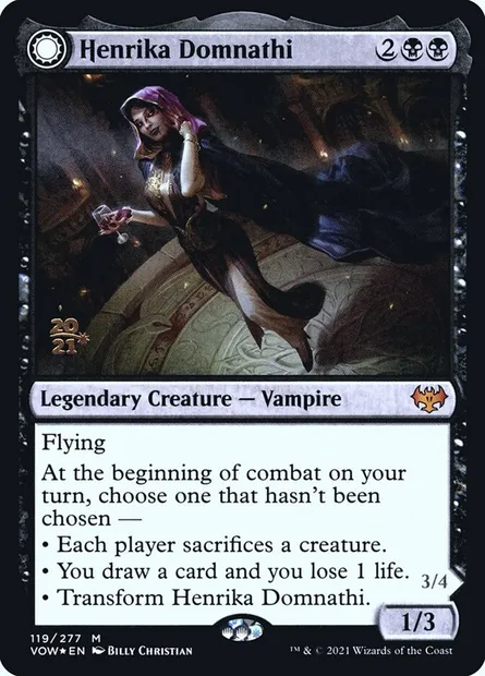 Henrika Domnathi // Henrika, Infernal Seer, Magic card PVOW 119s — Innistrad: Crimson Vow Promos set