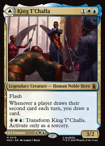 King T'Challa // Black Panther, Hope Enduring, Magic card MSH 219 — Marvel Super Heroes set