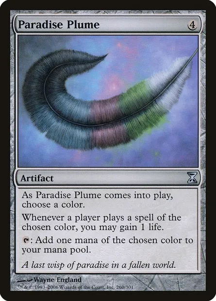 Panache de paradis, carte Magic TSP 260 — extension Spirale Temporelle