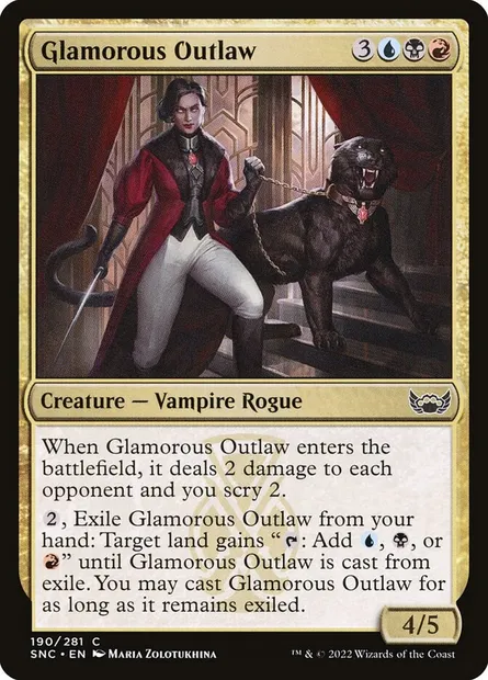 Glamorous Outlaw, Magic card SNC 190 — Streets of New Capenna set