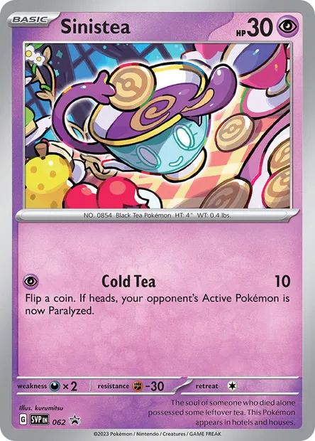 Sinistea, Pokémon card PR-SV 062 — SVP Black Star Promos set