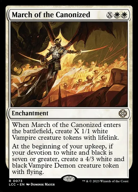 March of the Canonized, Magic card LCC 73 — The Lost Caverns of Ixalan Commander set