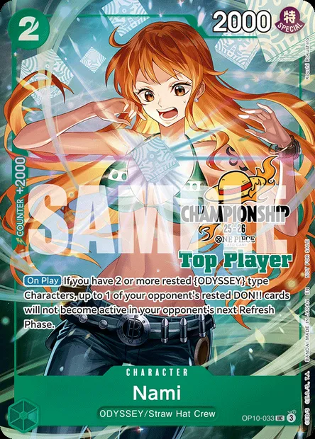 Nami, One Piece card OP10-033 — ROYAL BLOOD set