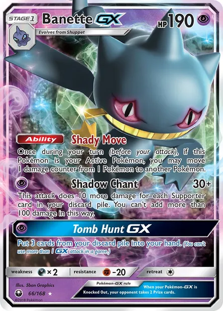 Banette GX, Pokémon card CES 66 — Celestial Storm set