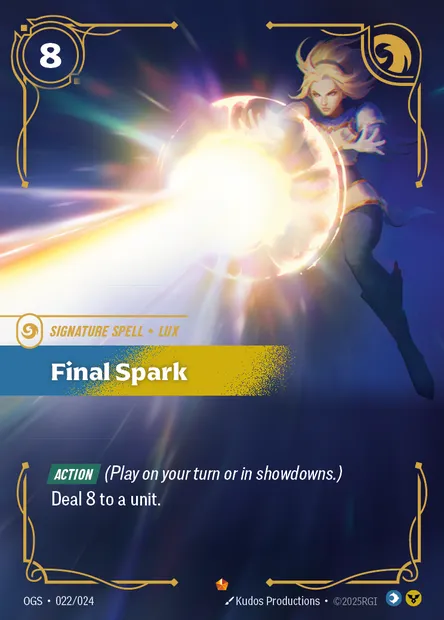 Final Spark, carte Riftbound OGS 022 — extension Proving Grounds