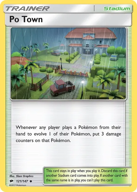 Po Town, Pokémon card BUS 121 — Burning Shadows set