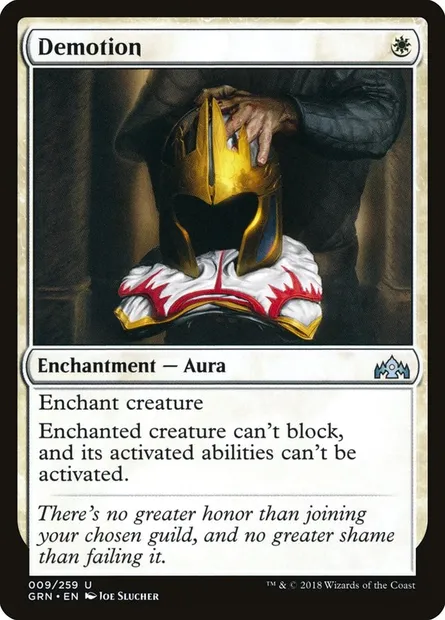 Demotion, Magic card GRN 9 — Guilds of Ravnica set