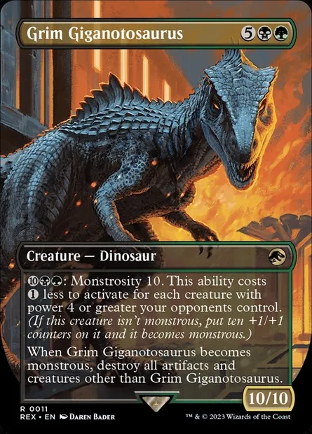 Grim Giganotosaurus, Magic card REX 11 — Jurassic World Collection set