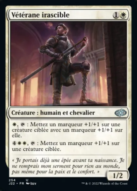 Vétérane irascible, carte Magic J22 254 — extension Jumpstart 2022