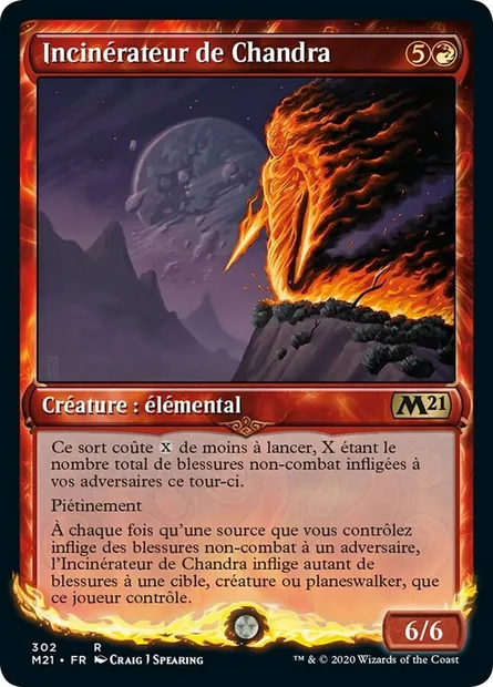 Incinérateur de Chandra, carte Magic M21 302 — extension Core Set 2021