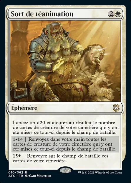 Sort de réanimation, carte Magic AFC 10 — extension Forgotten Realms Commander