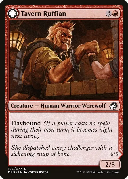 Tavern Ruffian // Tavern Smasher, Magic card MID 163 — Innistrad: Midnight Hunt set