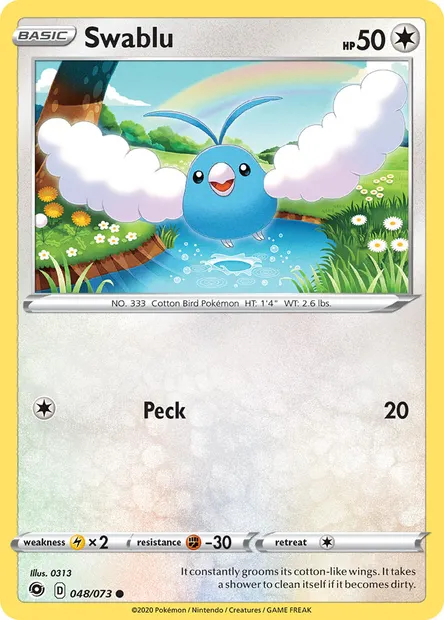 Swablu, Pokémon card CPA 48 — Champion's Path set