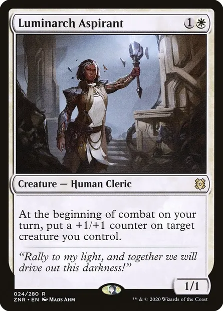 Luminarch Aspirant, Magic card ZNR 24 — Zendikar Rising set