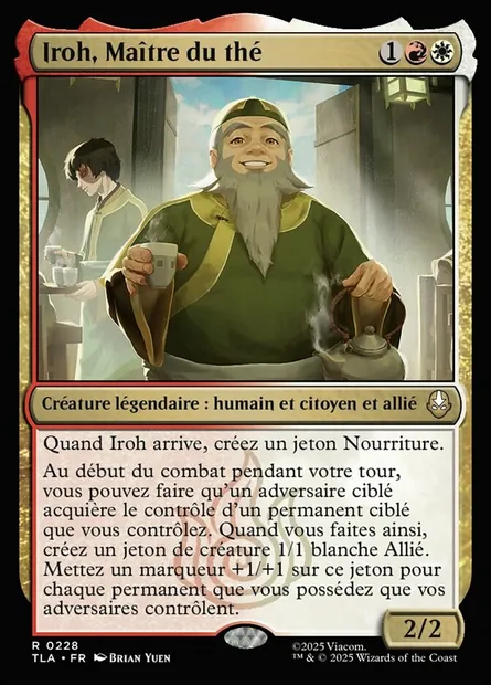Iroh, Maître du thé, carte Magic TLA 228 — extension Avatar: The Last Airbender