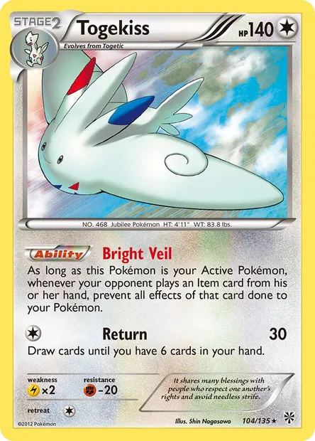 Togekiss, Pokémon card PLS 104 — Plasma Storm set