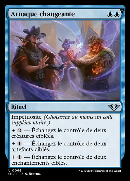 Arnaque changeante, carte Magic OTJ 66 — extension Outlaws of Thunder Junction