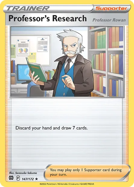 Professor's Research, Pokémon card BRS 147 — Brilliant Stars set