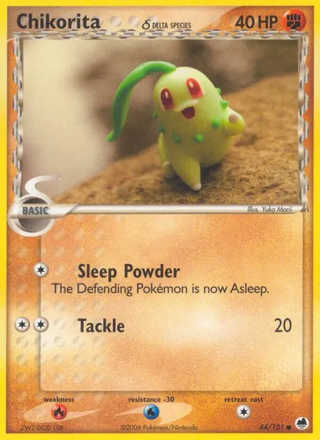 Chikorita δ, Pokémon card DF 44 — Dragon Frontiers set